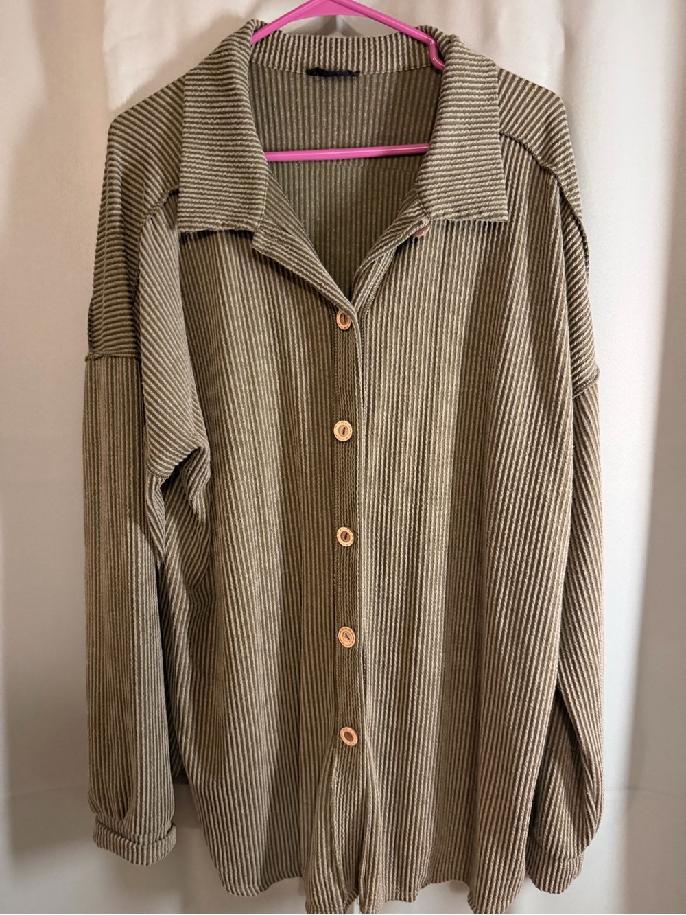 HEIMISH USA Ribbed Button-Up Tunic in Olive